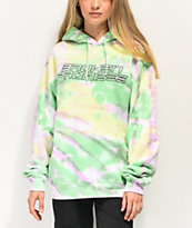 Broken Promises Green, Pink & Yellow Tie Dye Hoodie