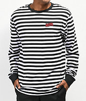 Broken Promises Paranoid Stripe Black & White Long Sleeve T-Shirt