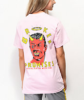 Broken Promises Playing With Fire Pink T-Shirt