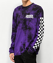 Broken Promises Punch camiseta tie dye morada de manga larga