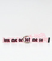 By Samii Ryan Let Me Go White & Pink Web Belt