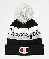 Champion Black, Grey & White Pom Beanie