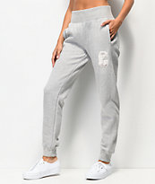 Champion Floss Stitch C jogger pantalones deportivos de tejido inverso gris