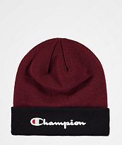 Champion Script Maroon & Black Beanie