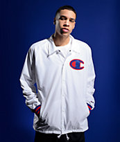 Champion White Coaches Jacket