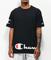 Champion Wrap Around Script Black T-Shirt