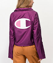 Champion Zipper Tape Venetian Purple Crop Coaches Jacket