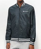 Champion chaqueta de béisbol de satén negro y blanco