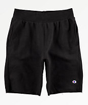 Champion shorts de punto negro deshilachados