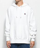 Champion sudadera con capucha blanca de tejido inverso