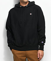 Champion sudadera con capucha negra con logo pequeño
