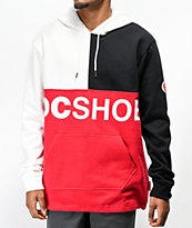 DC Hambledon sudadera con capucha blanca, negra y roja