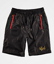 DGK Lux Swish shorts negros de cintura elástica