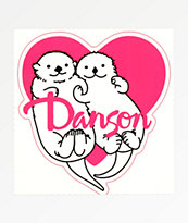 Danson Otter Love pegatina rosa y blanca