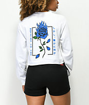 Empyre Burning Blue Rose camiseta blanca de manga larga