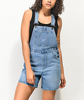 Empyre Maddie Light Wash Overall Shorts
