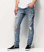 Empyre Recoil Harrison jeans súper ajustados azules con salpicaduras