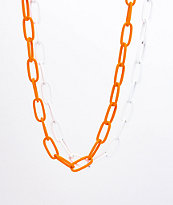 Empyre White & Orange Chain 2 Pack Necklaces
