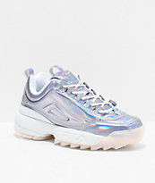 FILA Disruptor II Iridescent Silver & White Shoes