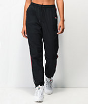 FILA Marielle Black & Red Track Pants
