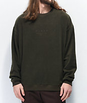 Globe State Army Green Fleece Crew Neck Sweatshirt