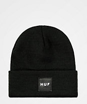 HUF Box Logo Black Fold Beanie