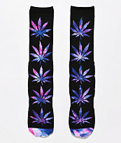 HUF Plantlife Tie Dye & Black Crew Socks