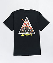 HUF x Godzilla Triple Triangle Black T-Shirt
