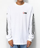 HUF x Spitfire Swirls camiseta blanca de manga larga