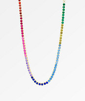 King Ice Single Row 20" Rainbow Gold Chain Necklace