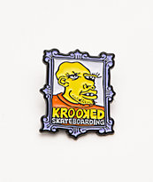 Krooked Frame Face broche de esmalte