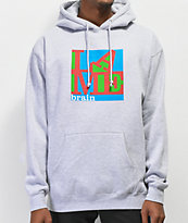 Lamebrain Love Brain sudadera con capucha gris