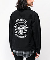 Lurking Class by Sketchy Tank Run With Us Black Denim Jacket