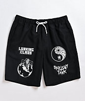Lurking Class by Sketchy Tank World Wide Black Elastic Waist Board Shorts