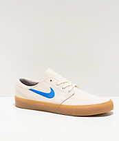 Nike SB Janoski zapatos de skate de lienzo blanco y goma