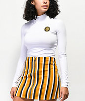 Ninth Hall Sammie White Mock Neck Crop Top