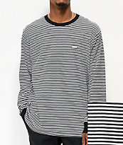 Obey Apex Black & White Stripe Knit Long Sleeve T-Shirt