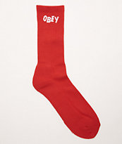 Obey Jumbled calcetines blancos y rojos