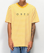 Obey Novel Yellow Striped T-Shirt