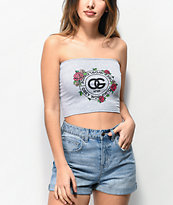 Obey Rue De La Rose top palabra de honor gris