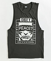 Obey Speak Up Black Tank Top