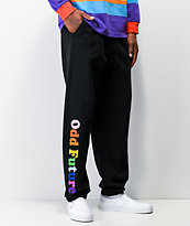 Odd Future Rainbow Text Black Sweatpants