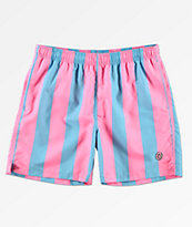 Odd Future Vertical Stripe Elastic Waist Board Shorts