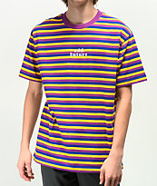 Odd Future camiseta de rayas moradas, azules y amarillas