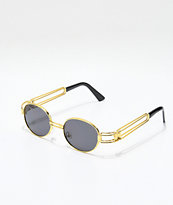 Petals and Peacocks Domina Black & Gold Sunglasses
