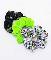 Petals and Peacocks Drawing Board 3 Pack Scrunchies