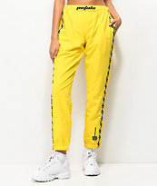 Petals and Peacocks Kindness Black & Yellow Crinkle Sweatpants