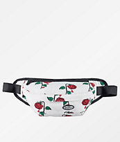 Petals and Peacocks Rose White Fanny Pack