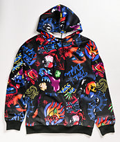 Pink Dolphin Airbrush Hallucinations Black Hoodie