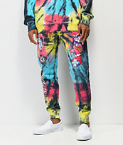 Pink Dolphin All Good Red, Yellow & Blue Tie Dye Sweatpants